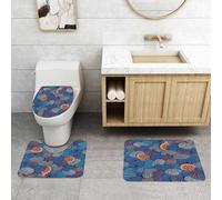 QRFASFZO Set Tappeti Bagno 3 Pezzi in Microfibra, Tappeti Assorbente Antiscivolo,Modello senza soluzione di continuità con metà frutto e frutto intero.,Tappetini Doccia