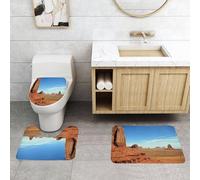 QRFASFZO Set Tappeti Bagno 3 Pezzi in Microfibra, Tappeti Assorbente Antiscivolo,Monument Valley nel parco tribale Navajo tra Utah e Arizona-USA,Tappetini Doccia