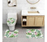 QRFASFZO Set Tappeti Bagno 3 Pezzi in Microfibra, Tappeti Assorbente Antiscivolo,Motivo con tico coniglietto con faccina e dolci carote sullo sfondo,Tappetini Doccia