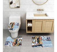 QRFASFZO Set Tappeti Bagno 3 Pezzi in Microfibra, Tappeti Assorbente Antiscivolo,Negozio di maschere di carnevale di strada a Venezia, Italia,Tappetini Doccia