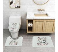 QRFASFZO Set Tappeti Bagno 3 Pezzi in Microfibra, Tappeti Assorbente Antiscivolo,P a colori con immagine raster per la motivazione al fitness: il corpo realizza ciò che la ment,Tappetini Doccia
