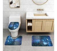 QRFASFZO Set Tappeti Bagno 3 Pezzi in Microfibra, Tappeti Assorbente Antiscivolo,pianeti, stelle e galassie nello spazio che mostrano la bellezza dell'esplorazione spaziale.(3),Tappetini Doccia