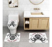 QRFASFZO Set Tappeti Bagno 3 Pezzi in Microfibra, Tappeti Assorbente Antiscivolo,Polpo, polpo con due tridenti e modello subacqueo nato per immergersi con questo,Tappetini Doccia