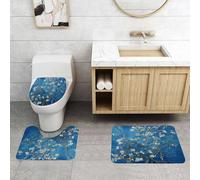 QRFASFZO Set Tappeti Bagno 3 Pezzi in Microfibra, Tappeti Assorbente Antiscivolo,Recensioni del puzzle Eurographics rami di mandorlo in fiore,Tappetini Doccia