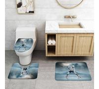 QRFASFZO Set Tappeti Bagno 3 Pezzi in Microfibra, Tappeti Assorbente Antiscivolo,Regali per il marito dalla moglie Giocatore di hockey su ghiaccio su pattinaggio su ghiaccio At,Tappetini Doccia