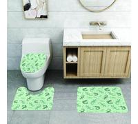QRFASFZO Set Tappeti Bagno 3 Pezzi in Microfibra, Tappeti Assorbente Antiscivolo,Rettile, lucertole esotiche africane, camaleonti che saltano, illustrazione della natura, retti,Tappetini Doccia