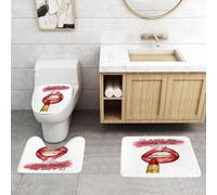 QRFASFZO Set Tappeti Bagno 3 Pezzi in Microfibra, Tappeti Assorbente Antiscivolo,Rimedio per una brutta giornata: come i rossetti trasformano le emozioni con pennellate colorat,Tappetini Doccia