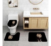 QRFASFZO Set Tappeti Bagno 3 Pezzi in Microfibra, Tappeti Assorbente Antiscivolo,Ritratto di un bellissimo leone leone al buio,Tappetini Doccia