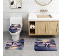 QRFASFZO Set Tappeti Bagno 3 Pezzi in Microfibra, Tappeti Assorbente Antiscivolo,San Pietroburgo. Russia. Ponte di Pietro il Grande al tramonto. I ponti levatoi di Pietroburgo.,Tappetini Doccia