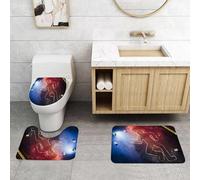 QRFASFZO Set Tappeti Bagno 3 Pezzi in Microfibra, Tappeti Assorbente Antiscivolo,Scena del delitto, scena di omicidio recente, proiettili, contorno di gesso, marcatori di prove,Tappetini Doccia