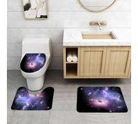 QRFASFZO Set Tappeti Bagno 3 Pezzi in Microfibra, Tappeti Assorbente Antiscivolo,Scene cosmiche misteriose, buchi neri e nebulose, vortici stellari, uno scorcio del vasto unive,Tappetini Doccia