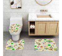 QRFASFZO Set Tappeti Bagno 3 Pezzi in Microfibra, Tappeti Assorbente Antiscivolo,Schema didattico scientifico con equazione del libro.,Tappetini Doccia