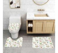 QRFASFZO Set Tappeti Bagno 3 Pezzi in Microfibra, Tappeti Assorbente Antiscivolo,slot e slot machine, foglie tropicali, fiori e noci, pigro, con tema tropicale, tra fiori ed el,Tappetini Doccia