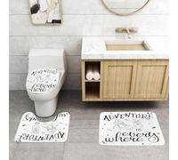 QRFASFZO Set Tappeti Bagno 3 Pezzi in Microfibra, Tappeti Assorbente Antiscivolo,Sneakers e spirito d'avventura: sono ovunque tu vada,Tappetini Doccia