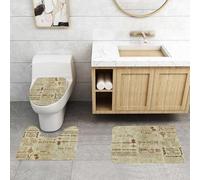 QRFASFZO Set Tappeti Bagno 3 Pezzi in Microfibra, Tappeti Assorbente Antiscivolo,Souvenir di Parigi, combinazioni di parole, immagini e tipografia correlate a Parigi, catturand,Tappetini Doccia