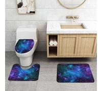 QRFASFZO Set Tappeti Bagno 3 Pezzi in Microfibra, Tappeti Assorbente Antiscivolo,Splendide nebulose cosmiche e cieli stellati, scene mozzafiato di nebulose colorate nell'univer,Tappetini Doccia