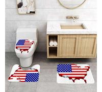 QRFASFZO Set Tappeti Bagno 3 Pezzi in Microfibra, Tappeti Assorbente Antiscivolo,Stati Uniti d'America, continente americano con drappeggi,Tappetini Doccia
