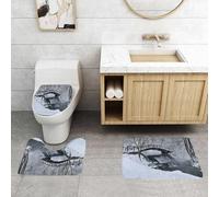 QRFASFZO Set Tappeti Bagno 3 Pezzi in Microfibra, Tappeti Assorbente Antiscivolo,Sul do fiume di Xiaomuqiao, al mattino presto d'inverno,Tappetini Doccia