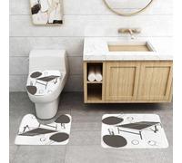 QRFASFZO Set Tappeti Bagno 3 Pezzi in Microfibra, Tappeti Assorbente Antiscivolo,Tennis da tavolo, attrezzatura da tennis da tavolo Sports Vision, promozione delle attività di,Tappetini Doccia