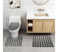 QRFASFZO Set Tappeti Bagno 3 Pezzi in Microfibra, Tappeti Assorbente Antiscivolo,Texture moderna a strisce oblique ripetute. Sfondo con linee semplici e regolari. Motivo geomet,Tappetini Doccia