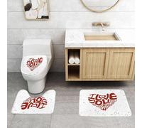 QRFASFZO Set Tappeti Bagno 3 Pezzi in Microfibra, Tappeti Assorbente Antiscivolo,ti amo di più, ti amo più di ogni cosa,Tappetini Doccia