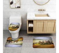 QRFASFZO Set Tappeti Bagno 3 Pezzi in Microfibra, Tappeti Assorbente Antiscivolo,Toscana, la Toscana vista dal vecchio borgo in pietra di Montepulciano, Italia, in una giornata,Tappetini Doccia