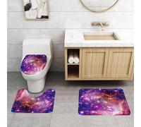QRFASFZO Set Tappeti Bagno 3 Pezzi in Microfibra, Tappeti Assorbente Antiscivolo,Uno spettacolo mozzafiato di nebulose cosmiche, uno scenario magnifico di nebulose colorate nel,Tappetini Doccia