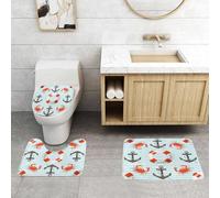 QRFASFZO Set Tappeti Bagno 3 Pezzi in Microfibra, Tappeti Assorbente Antiscivolo,Varie stampe artistiche grafiche di grandi e piccole gocce di pioggia intensa, multicolore,Tappetini Doccia