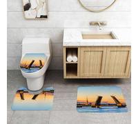 QRFASFZO Set Tappeti Bagno 3 Pezzi in Microfibra, Tappeti Assorbente Antiscivolo,Vista da cartolina del Ponte del Palazzo con la Fortezza di Pietro e Paolo, simbolo delle Notti,Tappetini Doccia