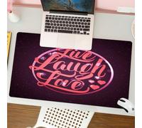 QRFASFZO Tappetino per mouse tappetino da ufficio multifunzione e antiscivolo,per migliorare la precisione e la velocità,Vivi, ridi, ama, cuori e sfondo bokeh con positività,80x30 cm