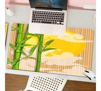 QRFASFZO Tappetino per mouse tappetino da ufficio multifunzione e antiscivolo,per migliorare la precisione e la velocità,Illustrazione vettoriale di bambù e giornata di sole,80x30 cm