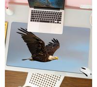 QRFASFZO Tappetino per mouse tappetino da ufficio multifunzione e antiscivolo,per migliorare la precisione e la velocità,Aquila, Foto di un cacciatore Uccello che vola nel cielo aperto Anima,80x30 cm