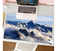 QRFASFZO Tappetino per mouse tappetino da ufficio multifunzione e antiscivolo,per migliorare la precisione e la velocità,Maestoso paesaggio montano, imponenti montagne avvolte sotto il cielo,80x30 cm