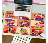 QRFASFZO Tappetino per mouse tappetino da ufficio multifunzione e antiscivolo,per migliorare la precisione e la velocità,Circo, nove clown colorati in costumi ed espressioni diversi, immagin,80x30 cm