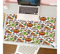 QRFASFZO Tappetino per mouse tappetino da ufficio multifunzione e antiscivolo,per migliorare la precisione e la velocità,Decorazioni messicane, Viva Mexico con elementi nativi Poncho Tequila,80x30 cm