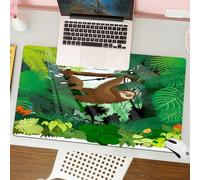 QRFASFZO Tappetino per mouse tappetino da ufficio multifunzione e antiscivolo,per migliorare la precisione e la velocità,Un bradipo pendeva con grazia sui rami, circondato da verdi foglie tr,80x30 cm