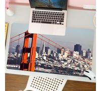 QRFASFZO Tappetino per mouse tappetino da ufficio multifunzione e antiscivolo,per migliorare la precisione e la velocità,Stati Uniti, Ponte di San Francisco e Metropoli del paesaggio urbano,80x30 cm