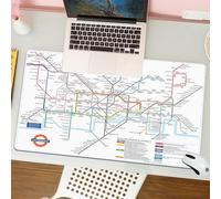 QRFASFZO Tappetino per mouse tappetino da ufficio multifunzione e antiscivolo,per migliorare la precisione e la velocità,Mappa vettoriale del sistema di trasporto sotterraneo della metropoli,80x30 cm