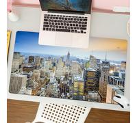 QRFASFZO Tappetino per mouse tappetino da ufficio multifunzione e antiscivolo,per migliorare la precisione e la velocità,Vista aerea dello skyline di New York in un pomeriggio soleggiato,80x30 cm
