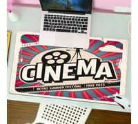 QRFASFZO Tappetino per mouse tappetino da ufficio multifunzione e antiscivolo,per migliorare la precisione e la velocità,Vintage, Retro Kino Film Vintage Papier Texturer Hollywood Stars ativ,80x30 cm