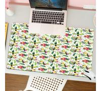 QRFASFZO Tappetino per mouse tappetino da ufficio multifunzione e antiscivolo,per migliorare la precisione e la velocità,Pappagallo, giungla tropicale dell'isola con flora e fauna uccello tu,80x30 cm