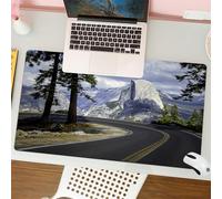 QRFASFZO Tappetino per mouse tappetino da ufficio multifunzione e antiscivolo,per migliorare la precisione e la velocità,El Capitan USA Viaggio su strada nel parco nazionale Yosemite,80x30 cm