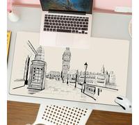 QRFASFZO Tappetino per mouse tappetino da ufficio multifunzione e antiscivolo,per migliorare la precisione e la velocità,Scena moderna della città di Londra con il monumento del Big Ben in s,80x30 cm