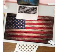 QRFASFZO Tappetino per mouse tappetino da ufficio multifunzione e antiscivolo,per migliorare la precisione e la velocità,La bandiera americana, bandiera trasandata con stelle e strisce, evoc,80x30 cm