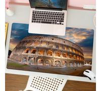 QRFASFZO Tappetino per mouse tappetino da ufficio multifunzione e antiscivolo,per migliorare la precisione e la velocità,Roma. Il Colosseo al tramonto,80x30 cm