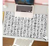 QRFASFZO Tappetino per mouse tappetino da ufficio multifunzione e antiscivolo,per migliorare la precisione e la velocità,Scrittura geroglifica egizia, monocromatica,80x30 cm