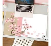 QRFASFZO Tappetino per mouse tappetino da ufficio multifunzione e antiscivolo,per migliorare la precisione e la velocità,Elegante design Sakura, fiori rosa in fiore e petali sparsi su uno sf,80x30 cm