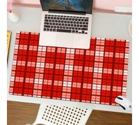QRFASFZO Tappetino per mouse tappetino da ufficio multifunzione e antiscivolo,per migliorare la precisione e la velocità,Rosso - Design con motivo geometrico a tema, toni del rosso e del ros,80x30 cm