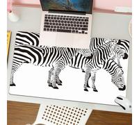 QRFASFZO Tappetino per mouse tappetino da ufficio multifunzione e antiscivolo,per migliorare la precisione e la velocità,Set di zebre. Collezione di zebre selvatiche in varie posture. Illust,80x30 cm