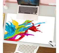 QRFASFZO Tappetino per mouse tappetino da ufficio multifunzione e antiscivolo,per migliorare la precisione e la velocità,Opere d'arte con schizzi colorati, dipinti con schizzi di colori viva,80x30 cm